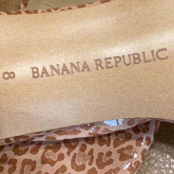 Banana Republic Juliette Leopard Print Open Toe Heels in Clay Pink 8 - Picture 11 of 11